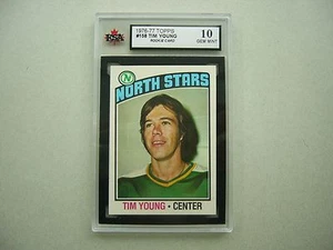 1976/77 TOPPS NHL HOCKEY CARD #158 TIM YOUNG ROOKIE GEM MINT KSA 10 76/77 - Picture 1 of 3