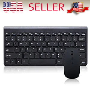 Slim Multimedia 2.4G Wireless Keyboard and Cordless Mouse Kit for MAC PC Laptop - Picture 1 of 4