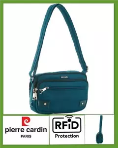 Pierre Cardin RFID Cross Body Casual Bag Anti-Theft Slash Proof Handbag Turquois - Picture 1 of 5