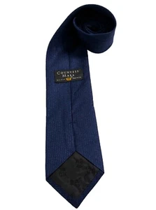 Countess Mara Tie Men’s 100% Silk Deep Blue 3.5x55”Made In USA - Picture 1 of 8