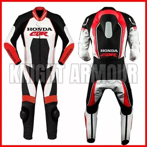 NEW RACING 1 PIECE MOTORCYCLE MOTORBIKE MOTO GP BIKER REPRO LEATHER SUIT - Picture 1 of 5