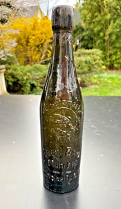 grün-braune Bierflasche - Eberl Bräu München - - Bild 1 von 11