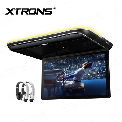 19.5" 1080P Coach Bus Roof Mounted Overhead Flip Down Monitor HDMI IR Headsets - Image 1 of 4