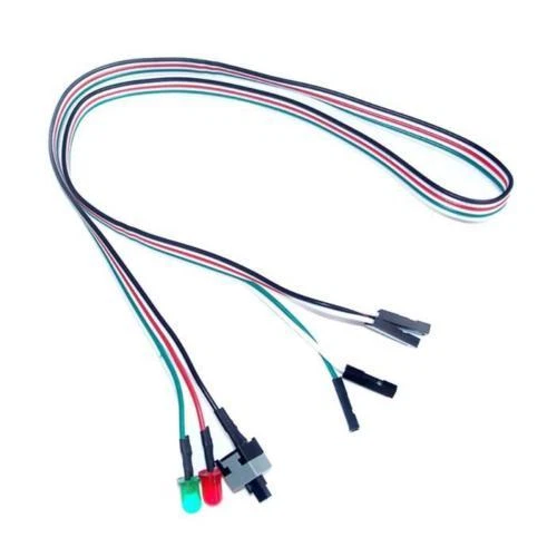 ATX PC Computer Motherboard Stromkabel Schalter Ein / Aus / Zurücksetzen mit LED - Bild 1 von 4