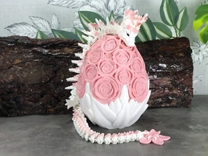 Articulated Flexible Flower Cherry Blossom Dragon With Egg Fidget Toy 3d printed - Picture 1 of 41