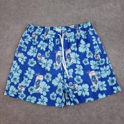 Southern Proper Swim Trunk Men Large Blue Lined Drawstring Stretch Elastic Waist - Image 1 of 4