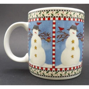 Taza muñeco de nieve Sakura Debbie Mumm - apta para lavavajillas y microondas de gres - Imagen 1 de 3