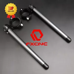 Universal 39mm Regular Motorcycle Clip-Ons Handlebar Handle Bar Clip On Grey&BLK - Foto 1 di 11