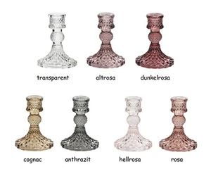 Candelabro estilo cristal para velas de mesa altura aprox. 10 cm - Imagen 1 de 1