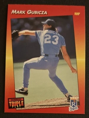 Tarjeta de béisbol Donruss Triple Play Mark Gubicza 1992 #233 Royals Pitcher en muy buen estado buen estado Foto 1 de 2