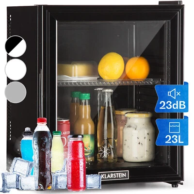Mini Kühlschrank Glastür 24 l Getränkekühlschrank leise Minibar Hausbar schwarz - Bild 1 von 4