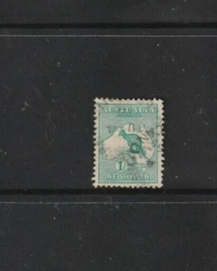 STAMPS AUST  KANGAROO 1/-  BLUE GREEN   1st WMK     FINE USED - Picture 1 of 1