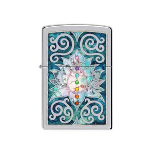 Zippo Fusion Lotus Flower Design High Polish Chrome Windproof Pocket Lighter - Picture 1 of 1