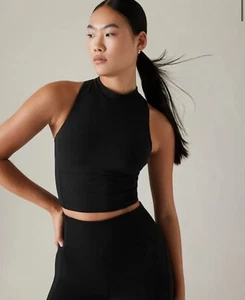 Neu mit Etikett Athleta Salutation geripptes Tanktop schwarz Größe Large - Bild 1 von 12