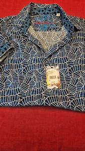 ROBERT GRAHAM Woodard Geo Print Classic Fit Shirt, Short Sleeve, Size Medium NWT - Picture 1 of 7