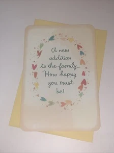 Hallmark Baby Card: New Addition To The Family So Happy For You Congratulations - Picture 1 of 7