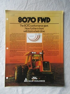 Allis-Chalmers 8070 FWD Traktor Datenblatt Verkaufsprospekt - Bild 1 von 2