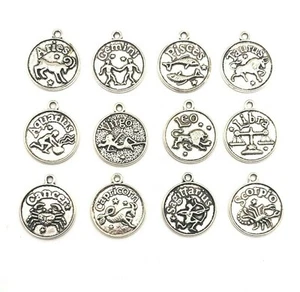 12 oder 60 Bulk Stck. Silber Tierkreis Münze Charms - US-Verkäufer - AS150 - Bild 1 von 4