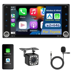 Head Unit 7'' 2+64G Car Stereo FM CarPlay GPS Player For Toyota Prado HILUX RAV4 - Picture 1 of 15