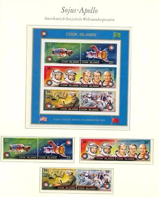 COOK ISLANDS -SPACE - APOLLO- SOJUS -** 4 SHEETS /BLOCKS -- 6 ST.. ** MNH VF  - Image 1 of 4