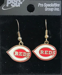 Pendientes de gancho J con logotipo principal de Cincinnati Reds NUEVO - Imagen 1 de 1