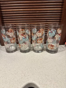 Vintage Libbey 14 oz Glasses Harvest Pumpkin- set of 4 - Bild 1 von 5