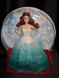 2016 HOLIDAY Aqua Gown Red Hair Barbie Peace Hope & Love Collection DWJ14 NRFB - Picture 1 of 12