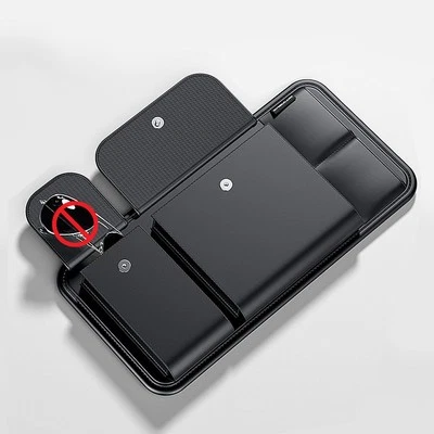 Organizador para parasol de coche de cuero bolsa de almacenamiento de múltiples bolsillos gafas de sol soporte para caja Foto 1 de 4