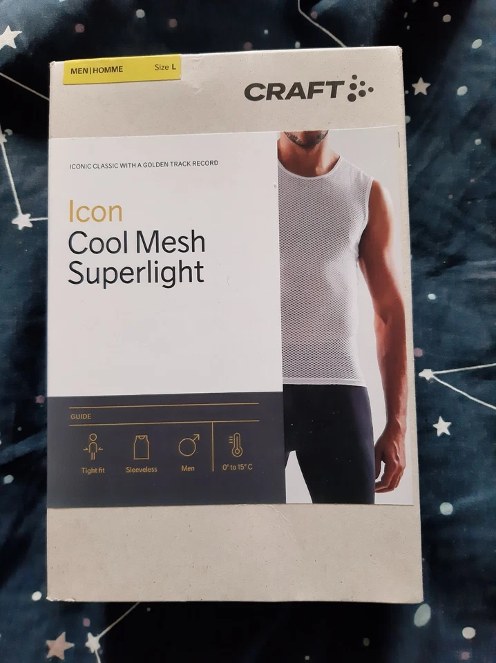 Craft Cool Mesh SuperLight Mens Sleeveless Baselayer White Large Top - Image 1 of 4