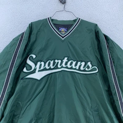 Michigan State Spartans Lined Windbreaker Jacket 2XL NCAA Basketball Pullover - Image 1 of 4
