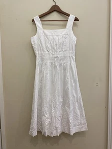 Laura Ashley Dress Vintage White Cotton Lace Size 10 Romantic Cottagecore Boho - Picture 1 of 6