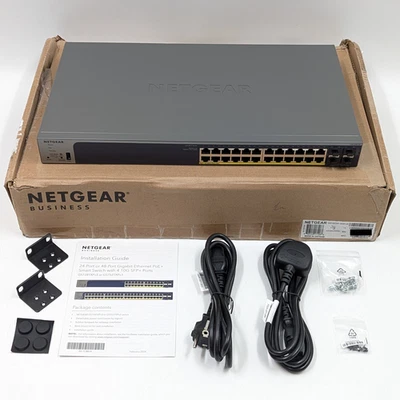 Netgear 28-Port PoE Gigabit/10G Stackable Smart Switch SFP (GS728TXP-300EUS) - Image 1 of 4