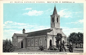 POSTCARD ST. MARTIN CATHOLIC CHURCH MARTINSVILLE LOUISIANA - Picture 1 of 2