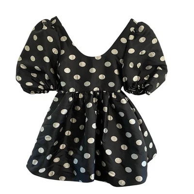 Sister Jane Spot Print Mini Dress Women’s Size Small Puff Sleeve Wedding Event  - Image 1 of 4