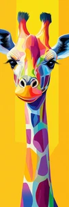 Leinwandbild Gelb Pop Art Giraffe Wandbild Poster Druck - Bild 1 von 22