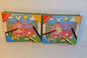 Tupperware Tuppertoys Picture Plates Rubbing Stencils 6 Ct 1990 Set Of 2 - Picture 1 of 12