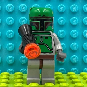 Lego Star Wars Boba Fett Minifigure Mini Fig Brown Belt Grays Black Head Green - Picture 1 of 7