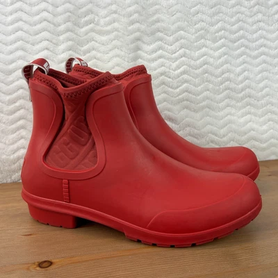 UGG Womens Chevonne Rain Boots Red Waterproof Boot Sheepskin Lined Sz 8 Outdoor - Image 1 of 4