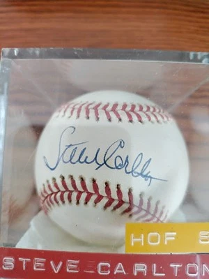 Steve Carlton Autographed Baseball ONLB HOF Philadelphia Phillies  - Image 1 of 4