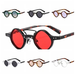 Steam Round Eyewear Retro Cycling Sunglasses Colorful Anti-UV Sunglasses Men - Picture 1 of 16