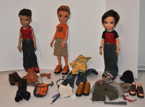 Konvolut DREI Bratz Boyz Cameron, Koby & Dylan mit Outfits & Zubehör - Bild 1 von 12