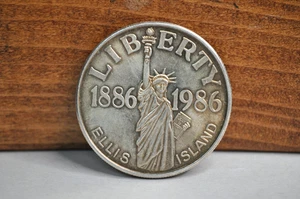 1986 Ellis Island Liberty Silbermedaille .999 S 1oz Schoner Segelschiff - Bild 1 von 11