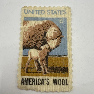 Réplica de sello de 6 centavos de lana de Estados Unidos USPS cosimos ropa parche decorativo Foto 1 de 4