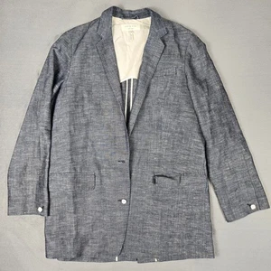 Rag Bone Blazer Mens Medium Jacket Cotton Hemp Blend Twill Blue USA Made *READ - Picture 1 of 9