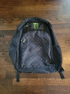 Monster Energy Bag Black Padded Backpack Premium Promo Laptop Pocket Hiking - Picture 1 of 7