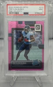 2022 Panini Donruss Optic Treylon Burks Pink Velocity /79 Rated Rookie PSA 9 - Picture 1 of 2