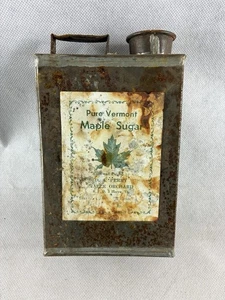 Antike reine Vermont Ahorn Zuckerdose mit Etikett, D. A. Perry, Barre Vermont - Bild 1 von 7