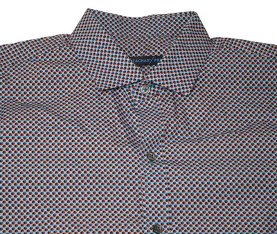 Zachary Prell Para Hombre Talla - M Azul Geométrico Manga Corta Abotonable Foto 1 de 4