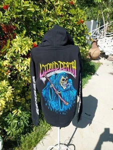 Liquid Death Hoodie Gr. M Pullover Sweatshirt Sensenmann schwarz Promo Y2K - Bild 1 von 4