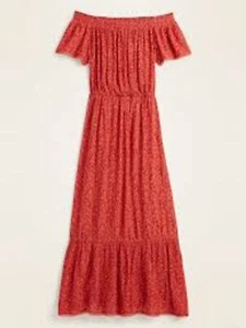 Old Navy Maxi Dress Size XXL Coral Floral Print - Picture 1 of 6